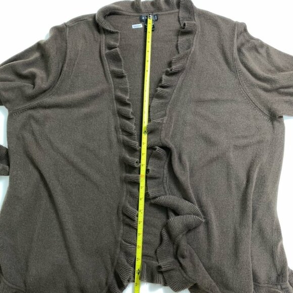 EVIE Ruffle Cardigan Brown 3X - Picture 5 of 5